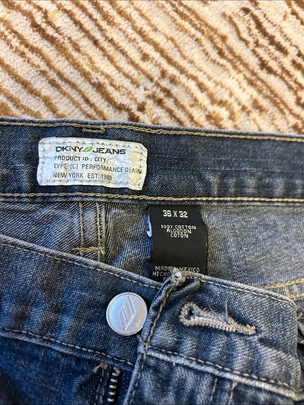 DKNY Light Blue Denim Jeans with Logo Tab